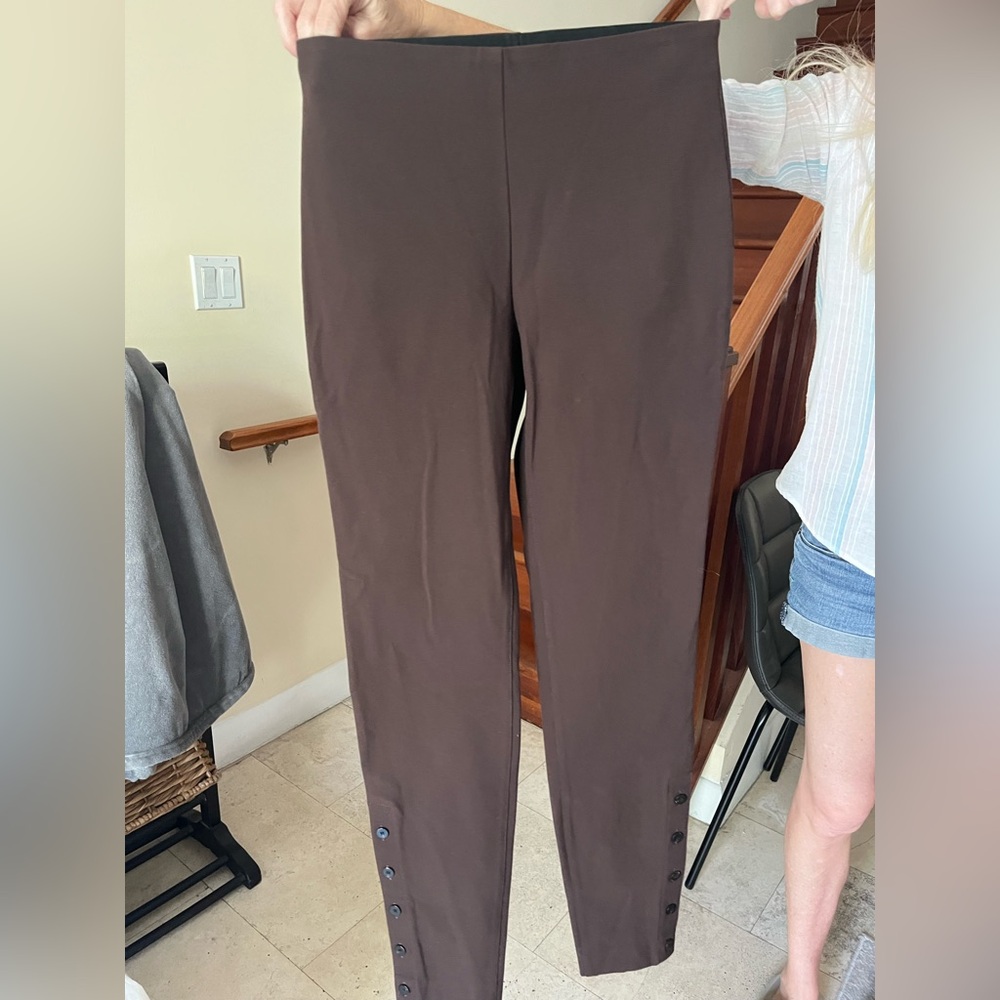 Theory Brown Button-Detail pants